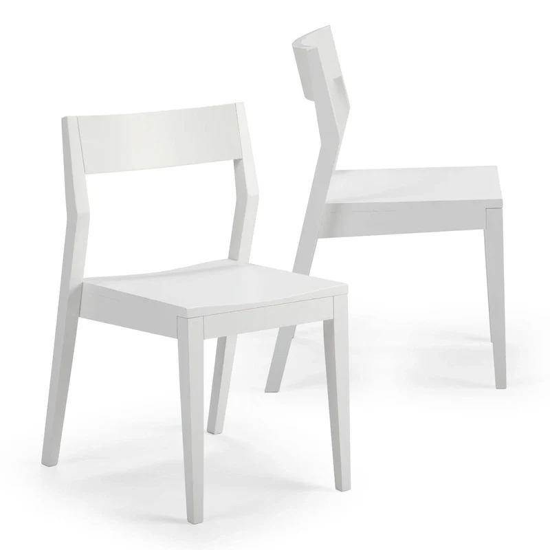 Plank and Beam Modern Solid Wood Dining Chair - Set of 2