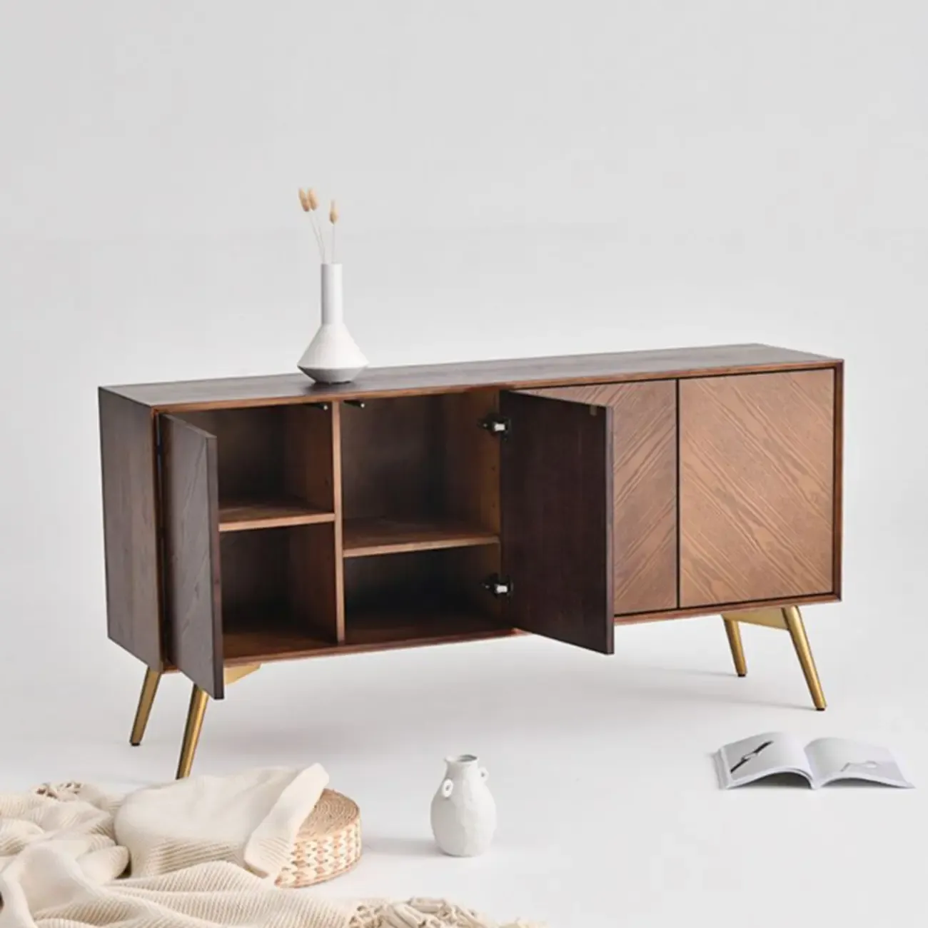 Modern Wood Sideboard Buffet Cabinet