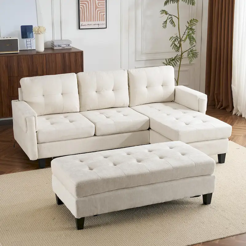 83.4inch L-shaped Sofa Sectional Couch Sofa Bed
