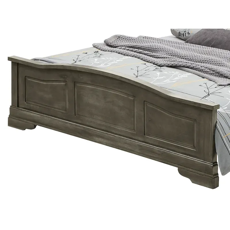 Upholstered Wood King Panel Bed