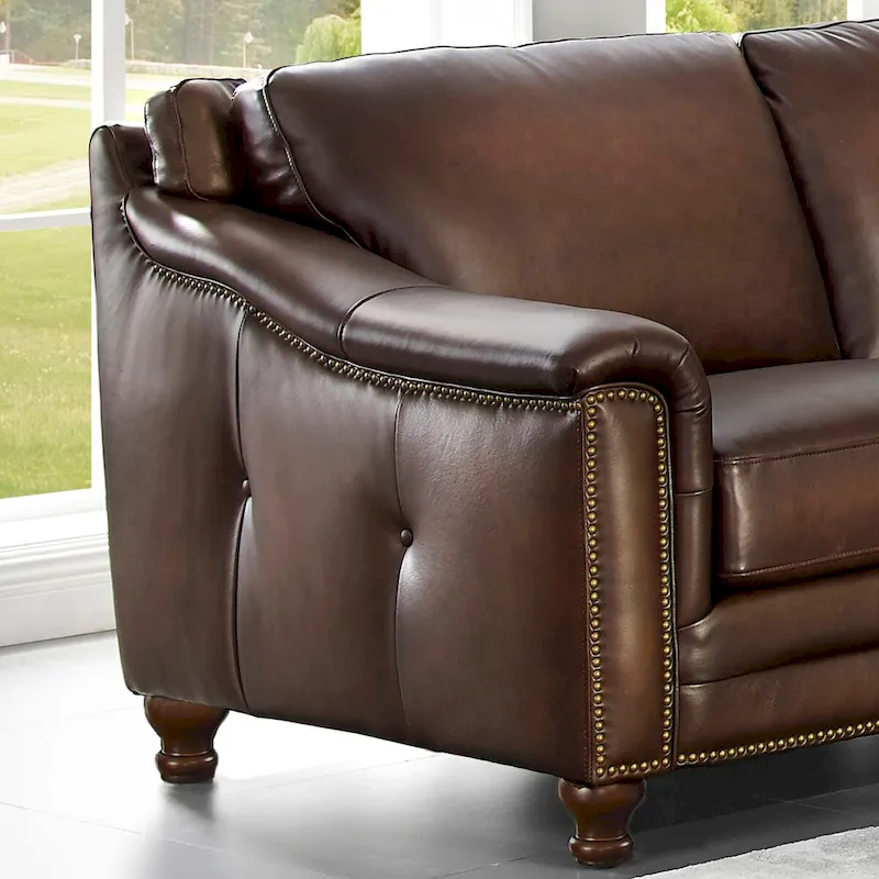 Hydeline Belfast Top Grain Leather L Shape Sectional - L-Piece