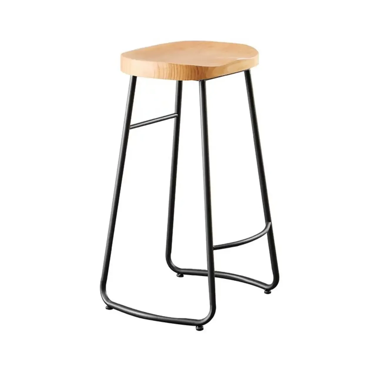 Modern Natural Wood Counter Height Bar Stools