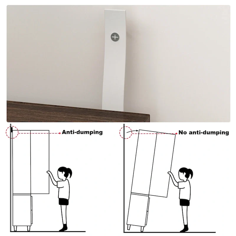 Wood 2-Door Wardrobe Armoire with 2-Drawers