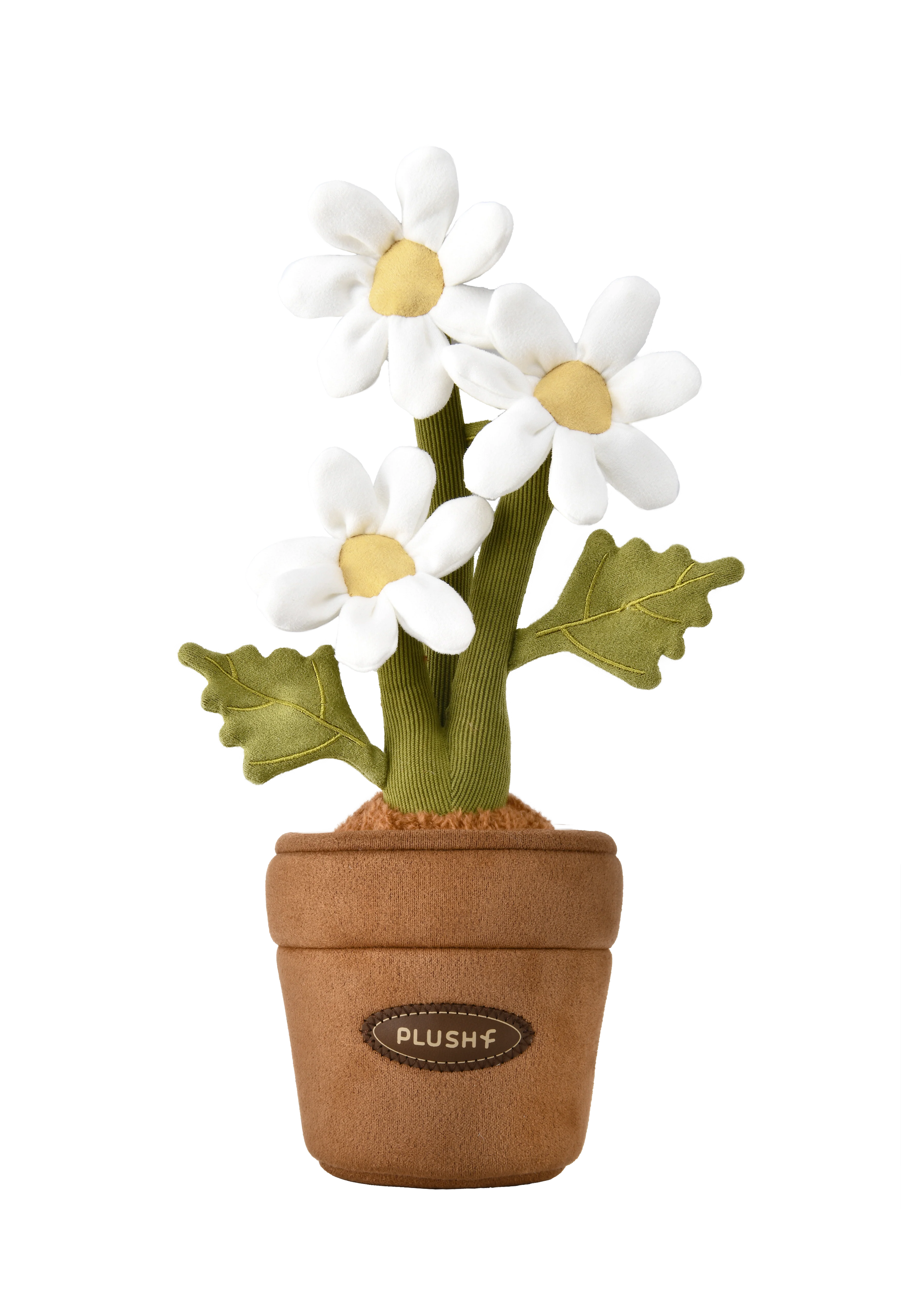 PlushWoods Daisy Plant Plush With Pot 25cm