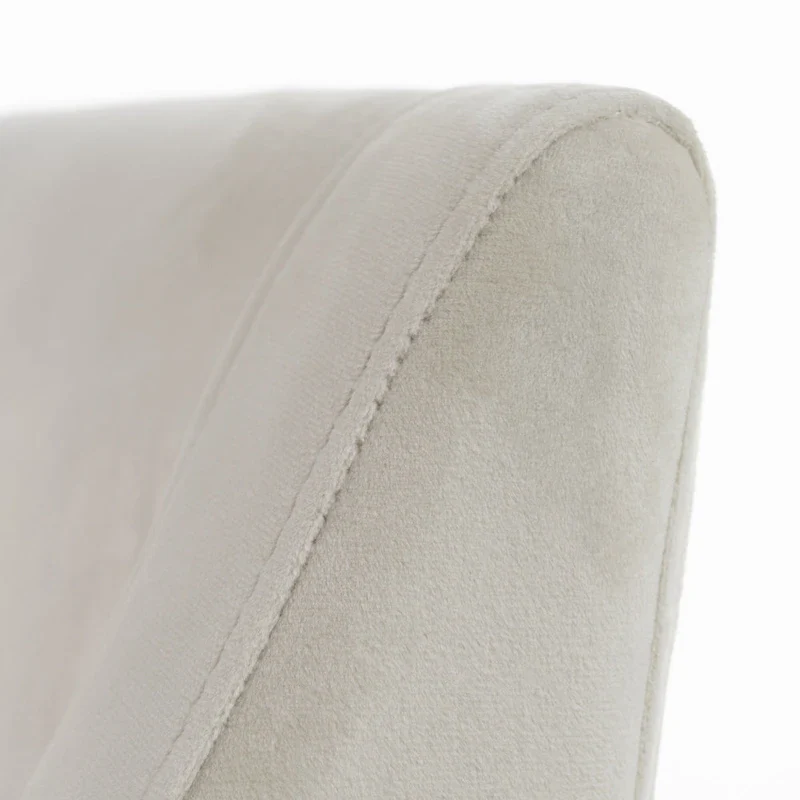 Modrest Elijah Modern Beige & Copper Antique Brass Dining Chair