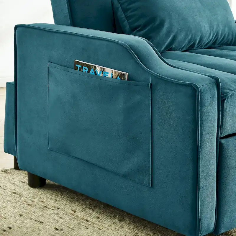 Velvet Pull Out Armchair
