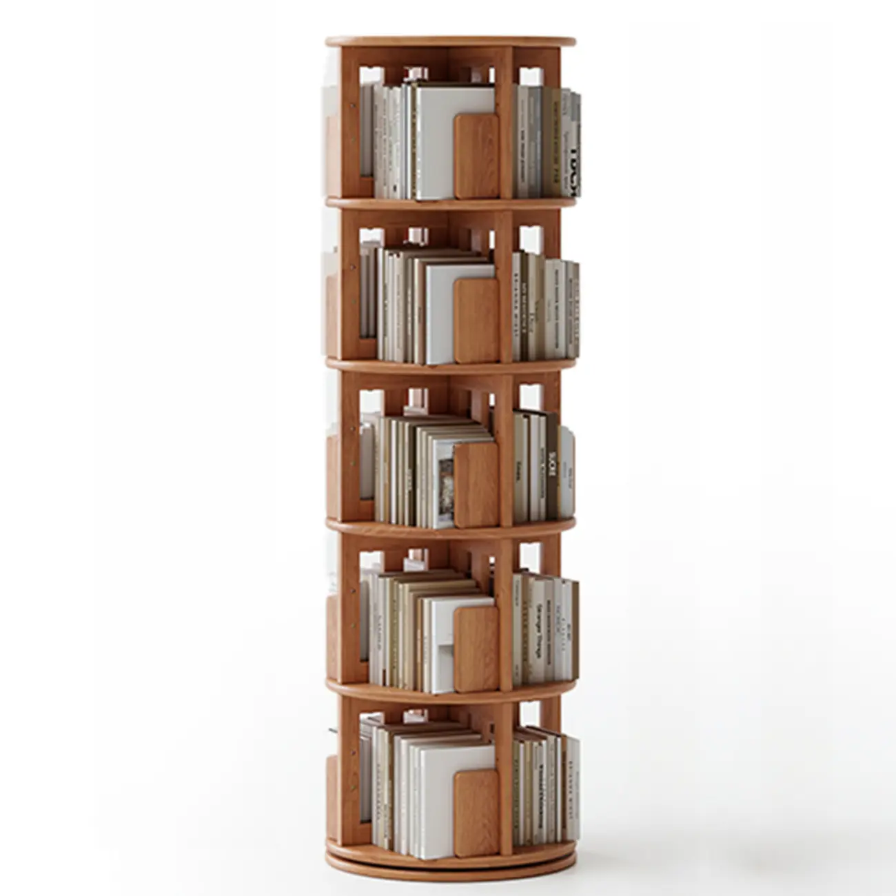 Wooden Vertical Narrow Rotating Bookcase