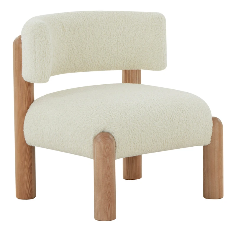 SAFAVIEH Couture Dineke Faux Shearling Accent Chair - 26 In. W x 26 In. D x 28 In. H - 26Wx26Dx28H