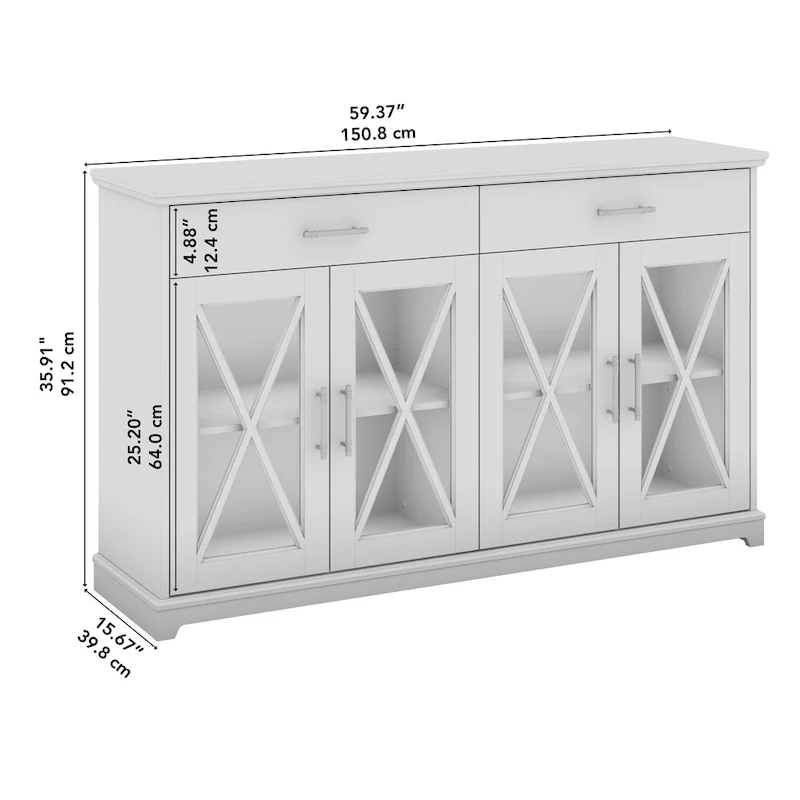 60W Sideboard Buffet Cabinet with Drawers by
