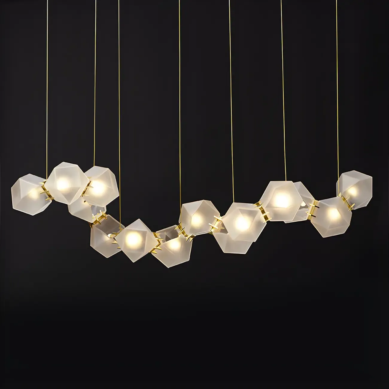 Simple Modern Glass Hexagonal Island Pendant Light