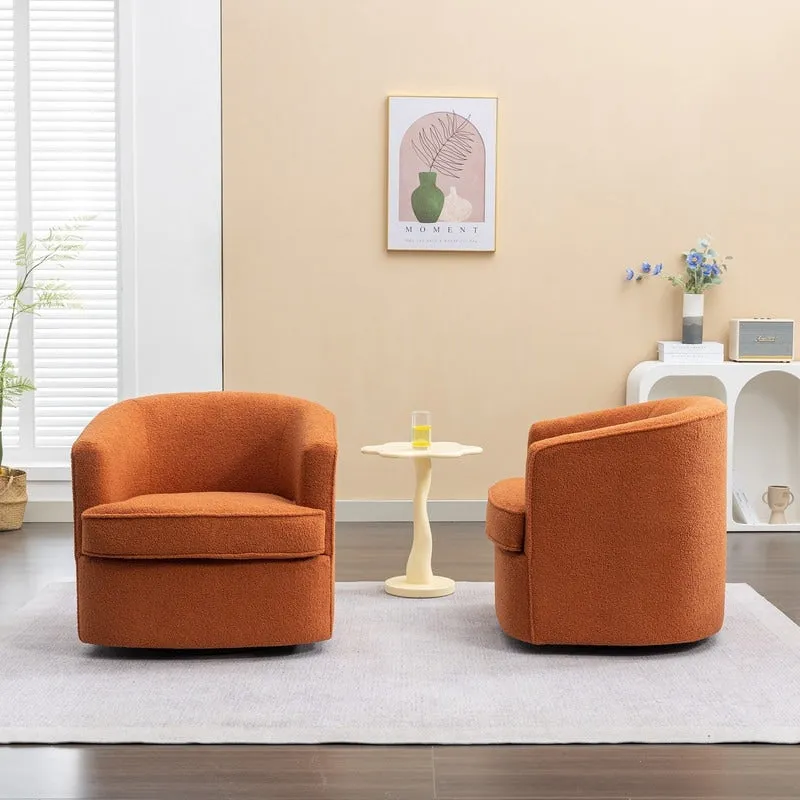 SEYNAR Modern Boucle Upholstered 360 Degree Swivel Accent Club Chair Set of 2