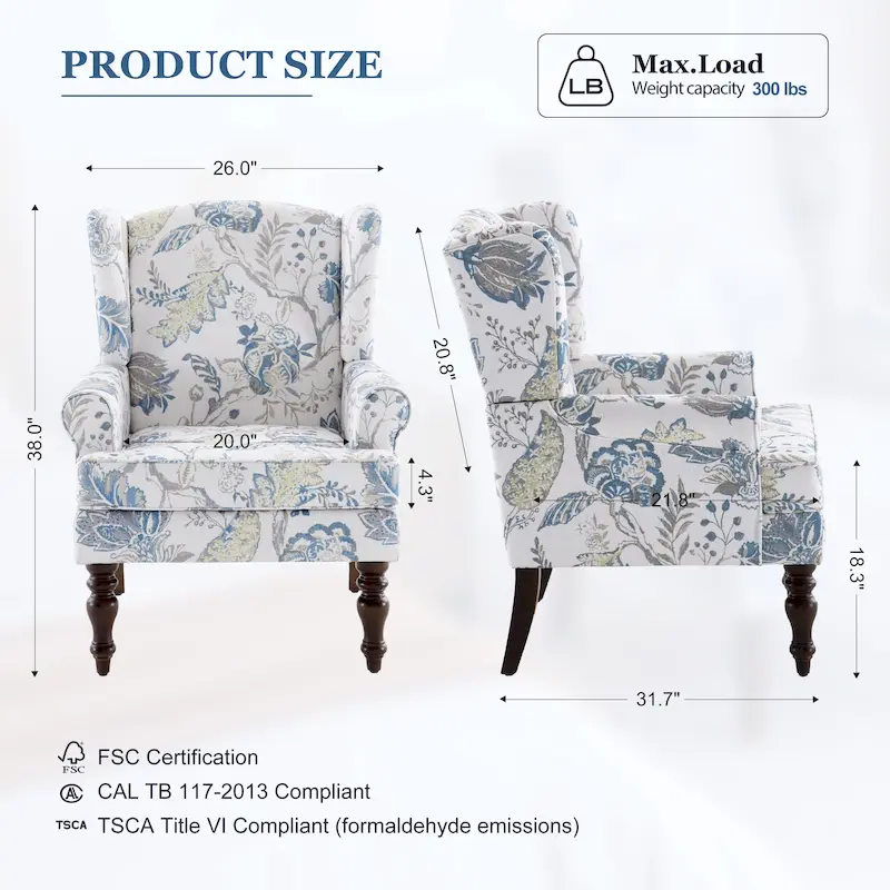 Accent Arm Chair with Turned Legs and Round Arms