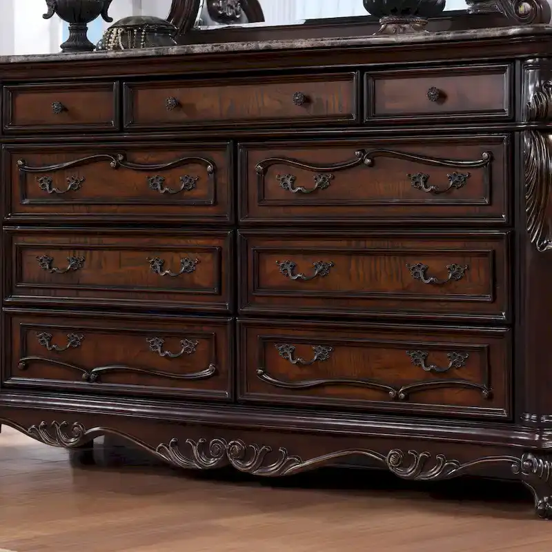 Furniture of America Eugene Traditional 6-Piece Solid Wood Panel Bedroom Set