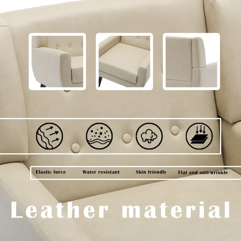 PU Leather Accent Chair Living Room Upholstered Armchair