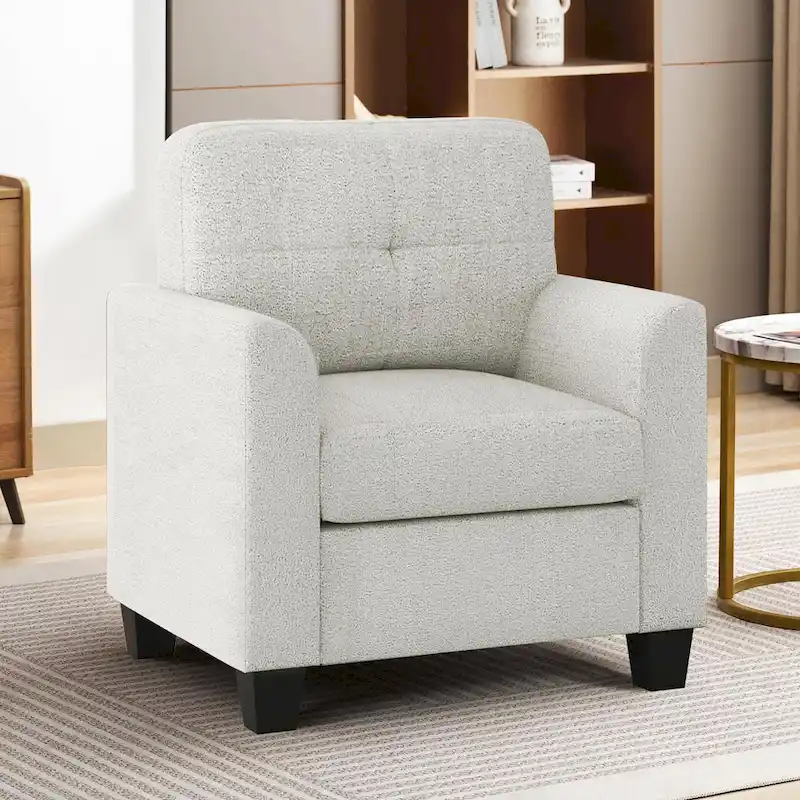 Mid-Century Upholstered Accent Chair Single Sofa with Armrest - 32.5Lx28.9Wx36.2H