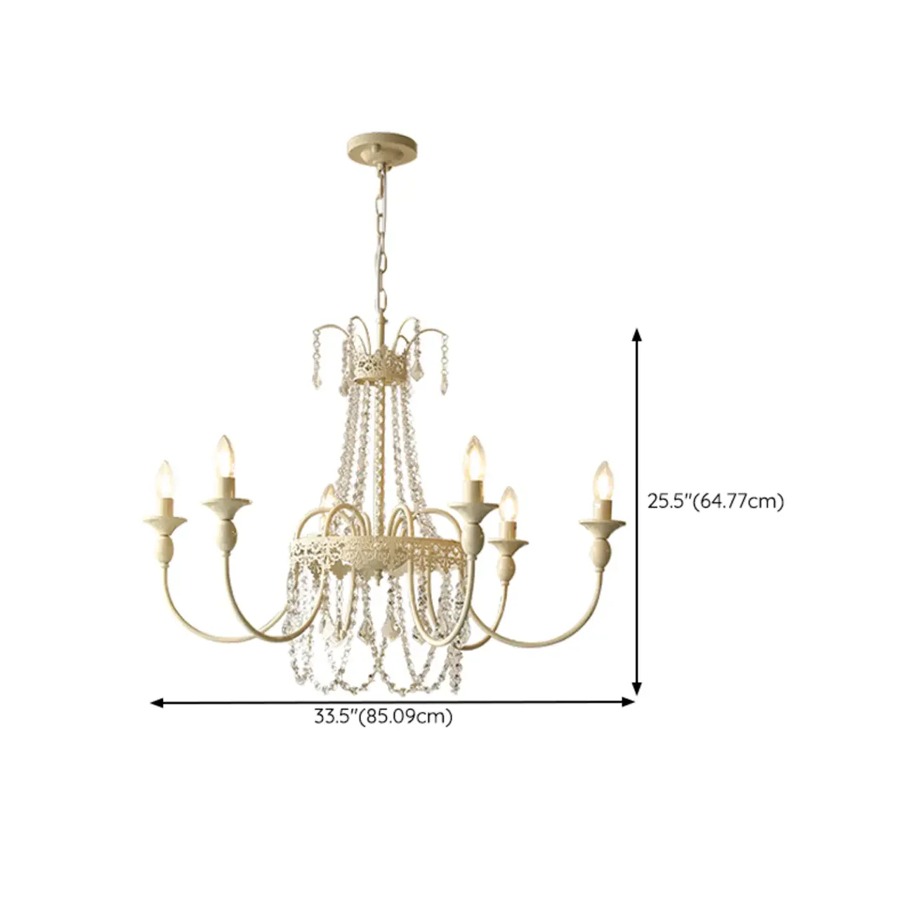 Modern Chalk Candelabra Metal Crystal Chandelier
