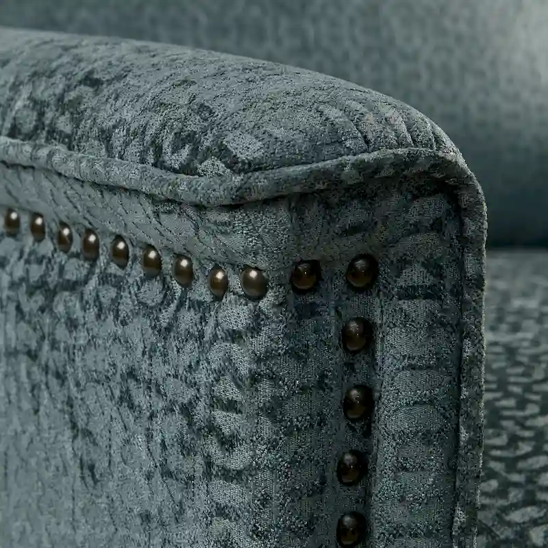 Madison Park Cecile Blue Push Back Recliner