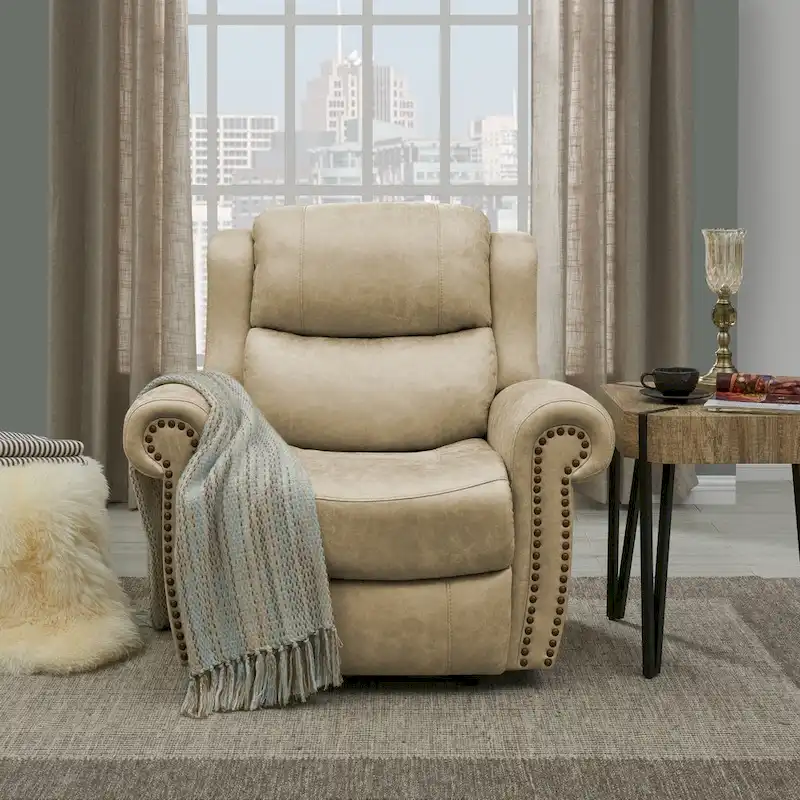 Copper Grove Dilsen Extra Large Rolled Arm Wall Hugger Recliner Chair