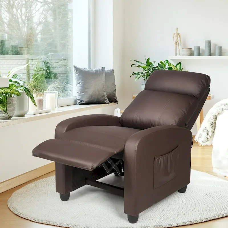 Massage Recliner Chair Single Sofa Padded Seat w/ Footrest