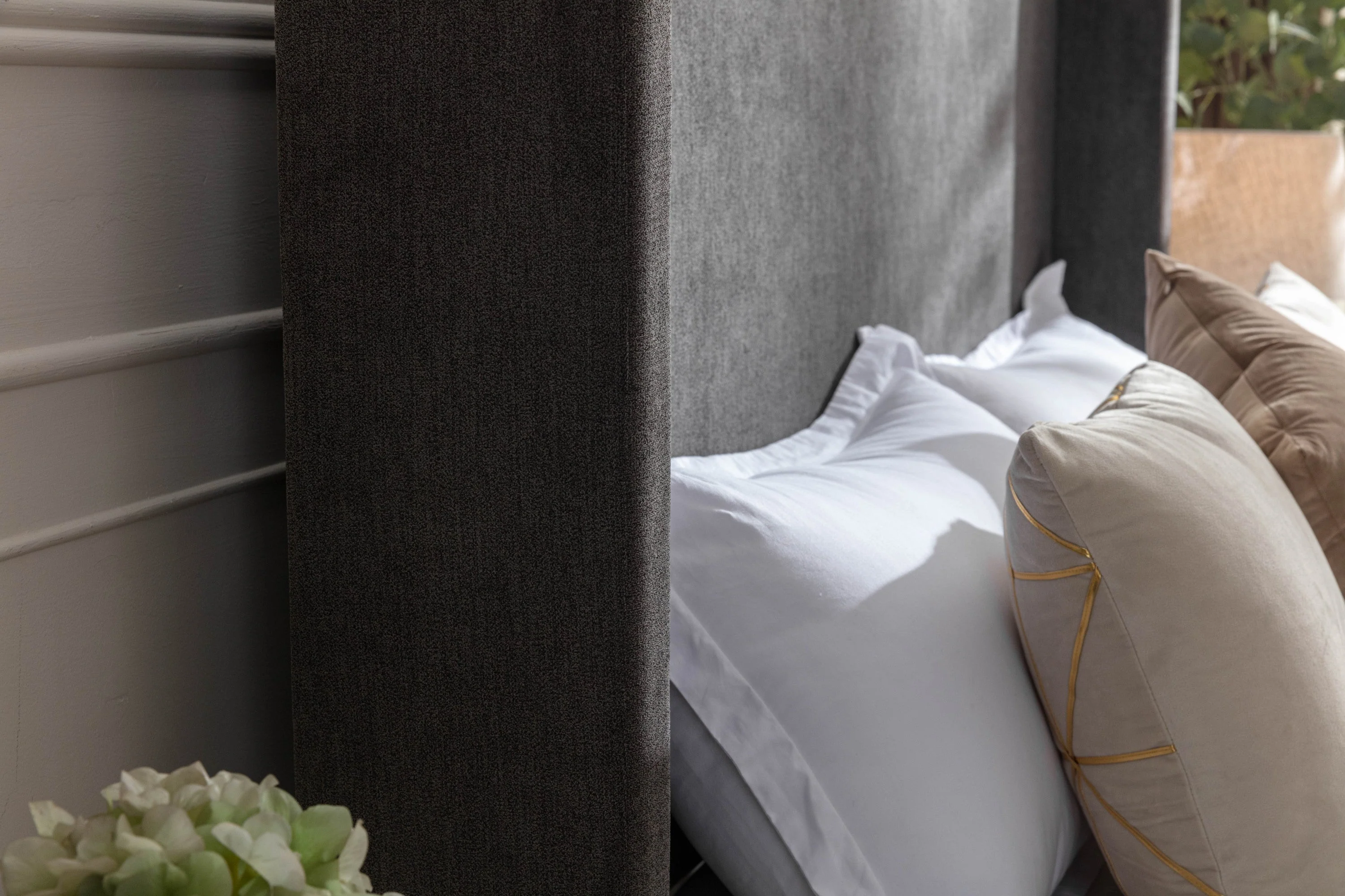 Walker Edison | Velvet Tall 54 Headboard Upholstered Queen Bed