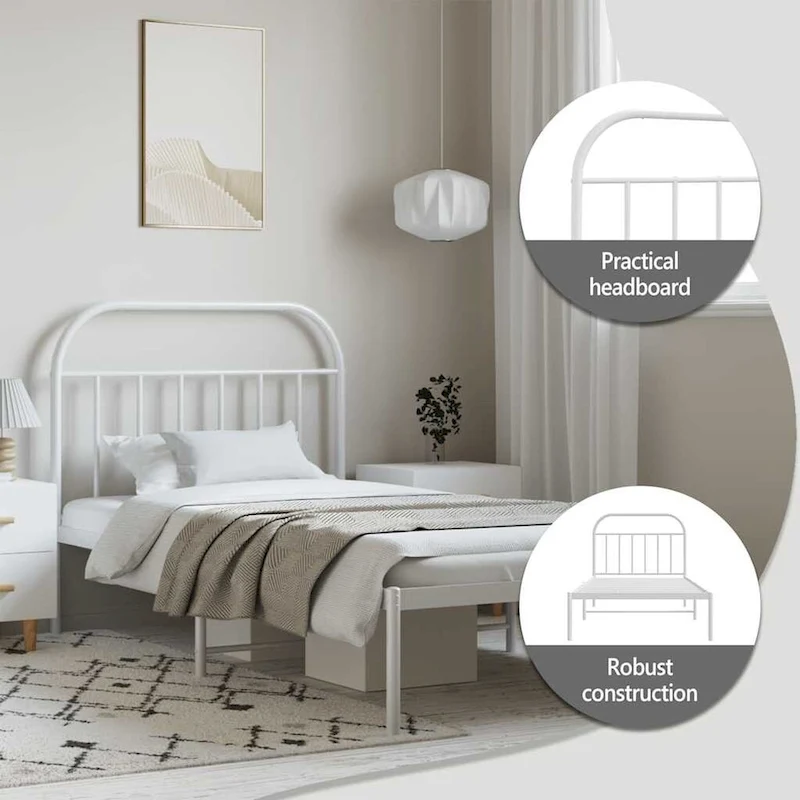 vidaXL 12 Inches Metal Bed Frame No Mattress