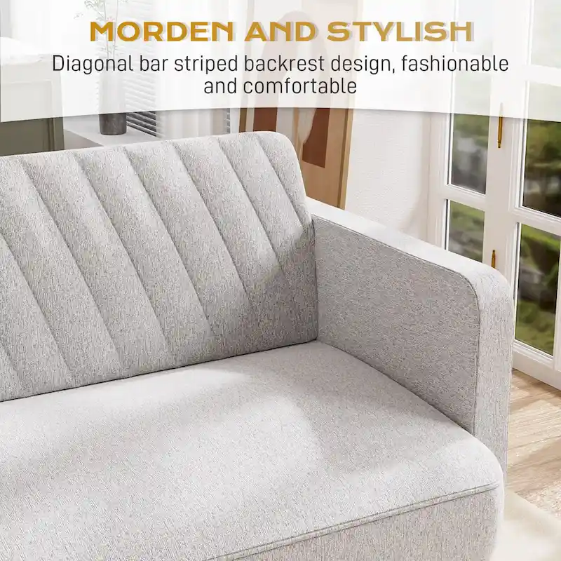 Upholstered Tufted Convertible Futon Sofa Bed, Velvet Sleeper Couch, 3 Seater Tufted Sofa with Adjustable Backrests