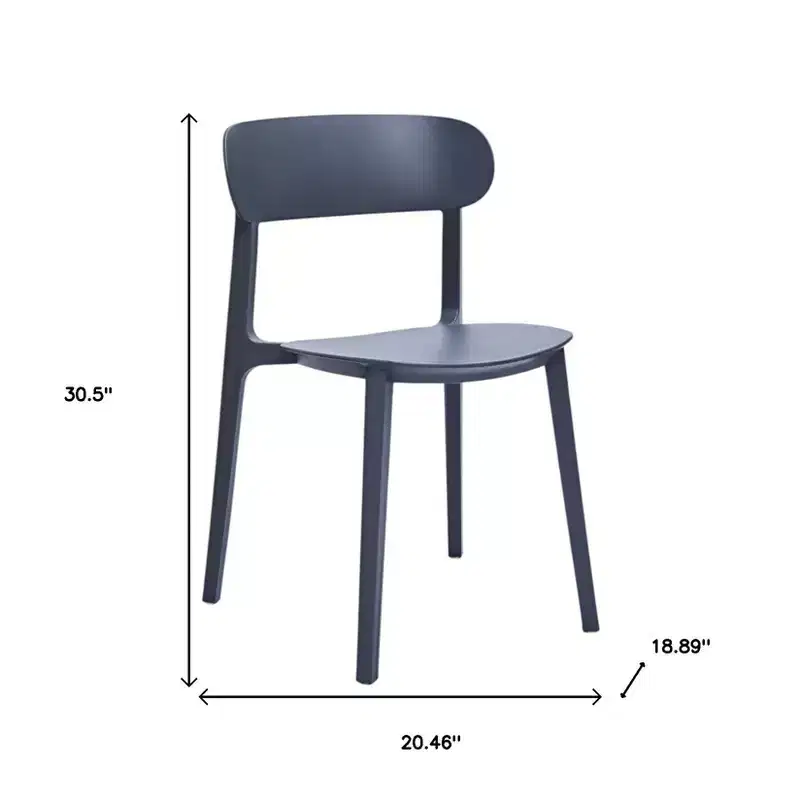 HomeRoots Set of Four Gray Heavy Duty Plastic Dining Side Chairs