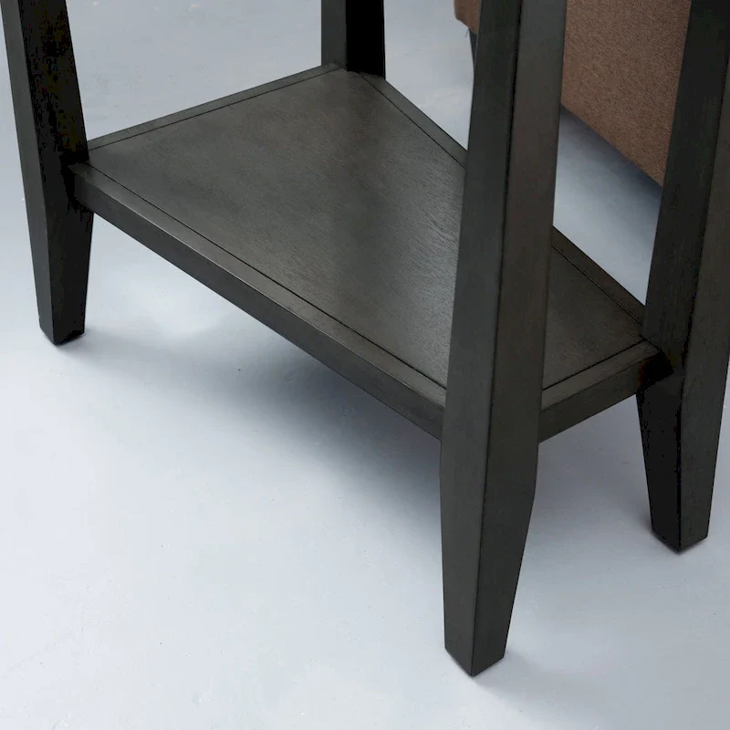 Wedge Side Table – Grey, Solid Wood, Single