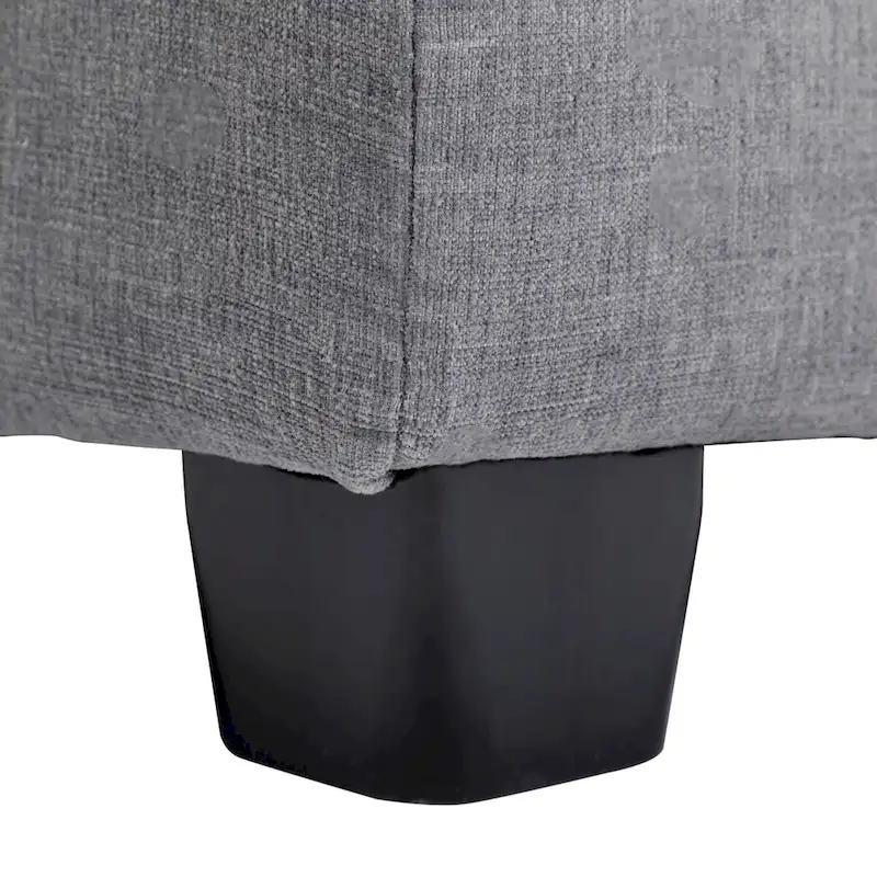 L-Shape Chenille Upholstered Sofa with Ottoman