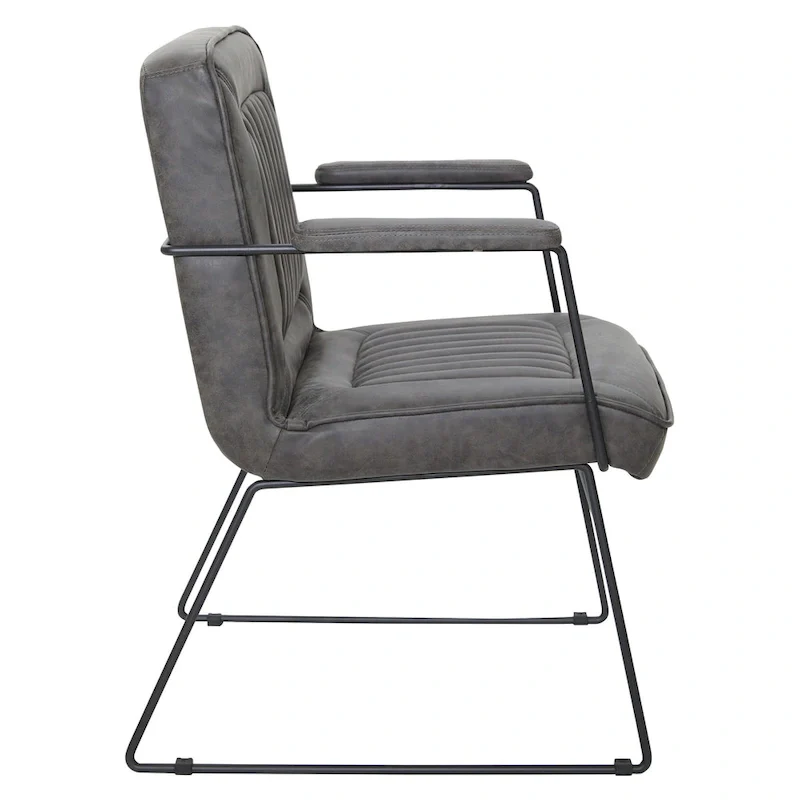 Teigen Faux Leather Chair with Sled Base
