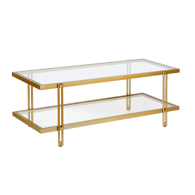 Inez Modern Steel and Glass Coffee Table