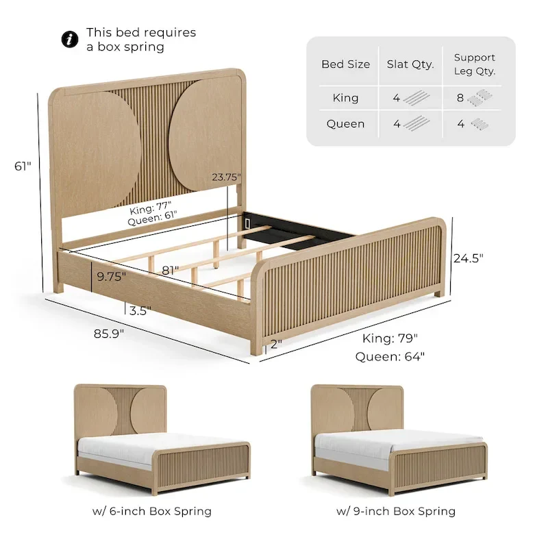 Furniture of America Adrienne Modern Rustic Solid Wood Fluting Panel Bed