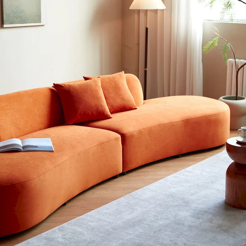 132.3 inch Large Half Moon Curved Sectional Sofa