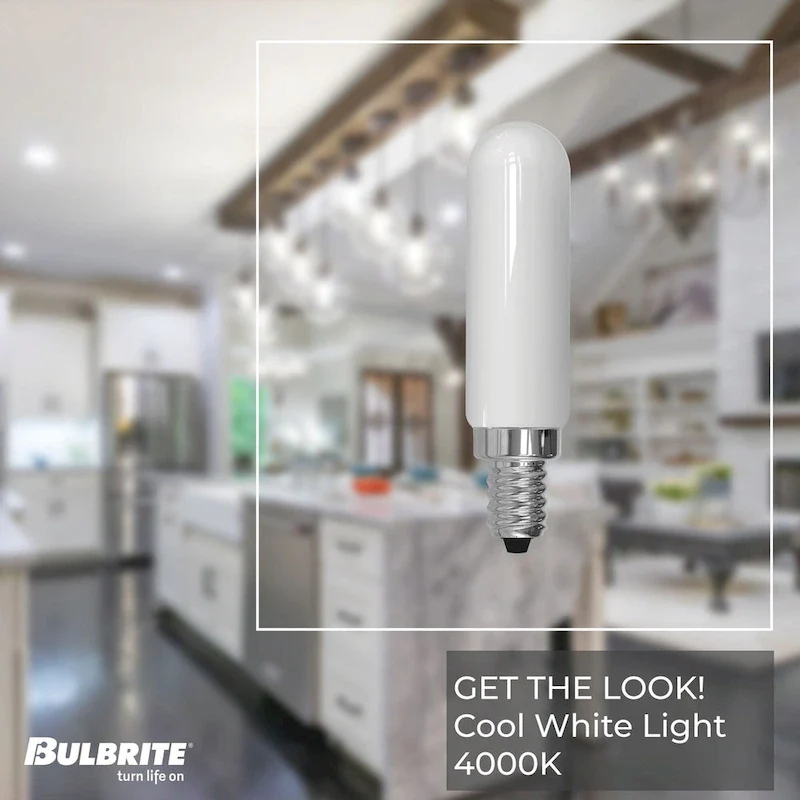 Bulbrite LED Filament Pack of (4) 4.5 Watt Dimmable T6 Light Bulbs with a Milky Finish and Candelabra (E12) Base