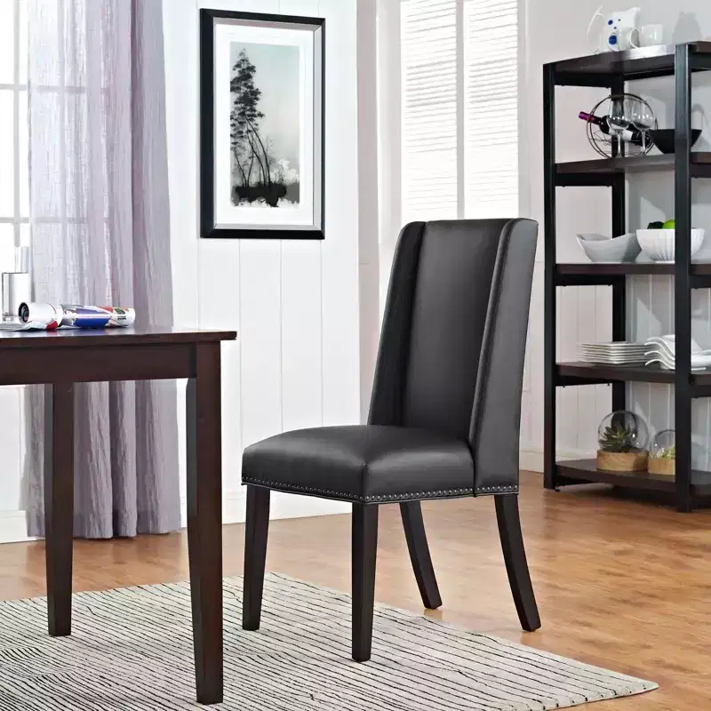 Baron Vinyl Dining Chair Black - Modway