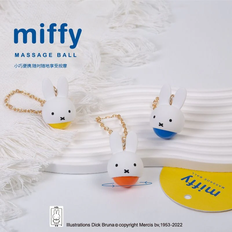 Miffy Mini Stress Relief Massage Ball Keyring Yellow