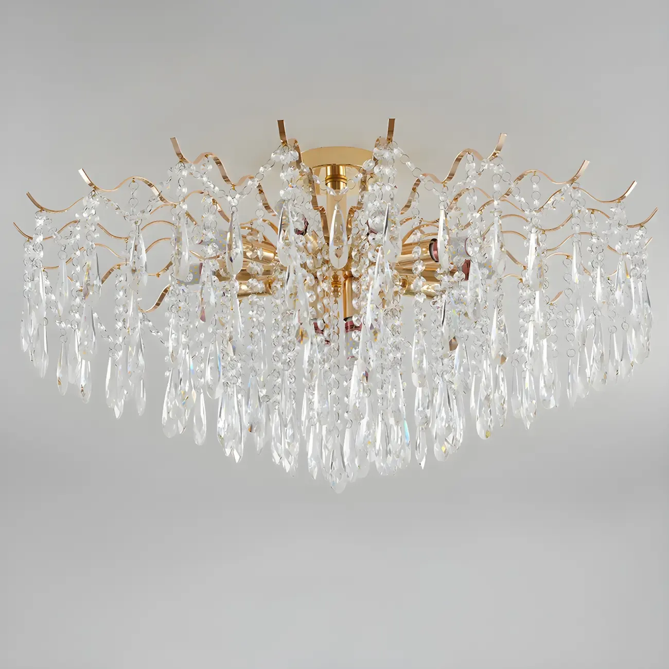 Dining Room Multi-Light Crystal Water Drop Chandelier