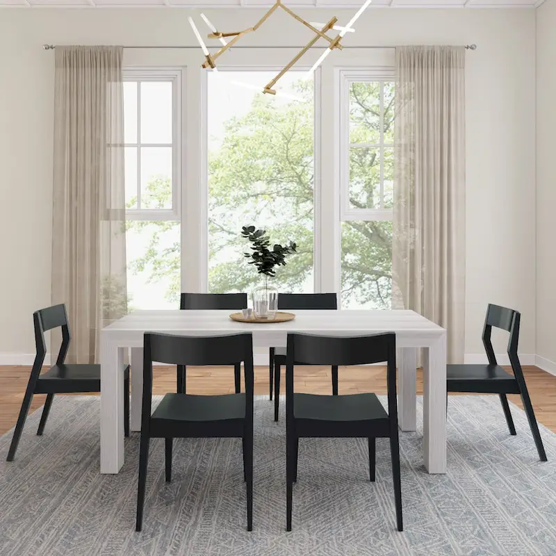 Plank and Beam 72 Modern Solid Wood Table and Chairs Dining Set