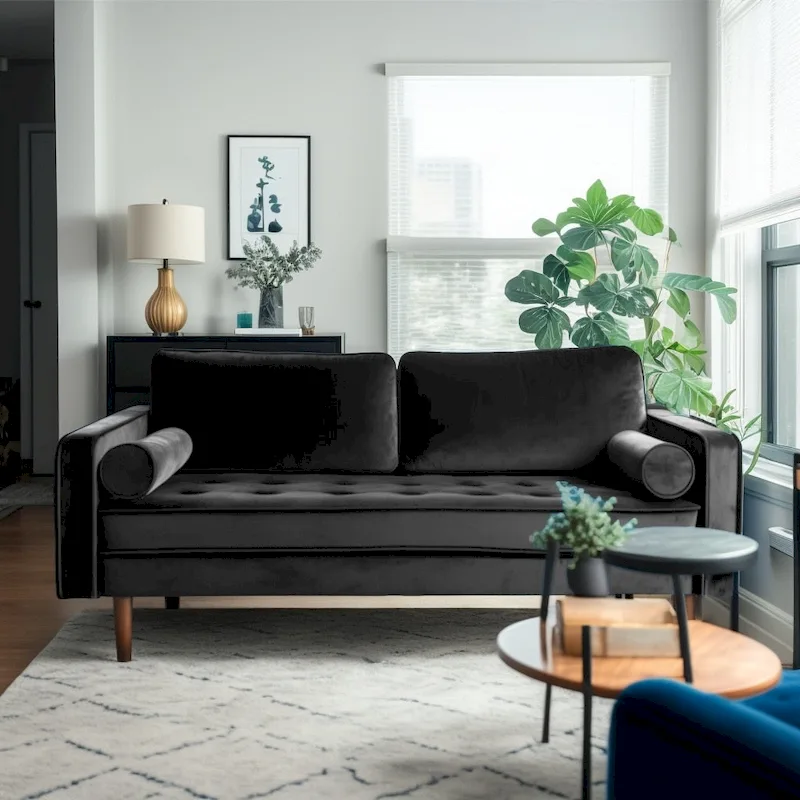 Lando 70 Velvet Square Arm Sofa