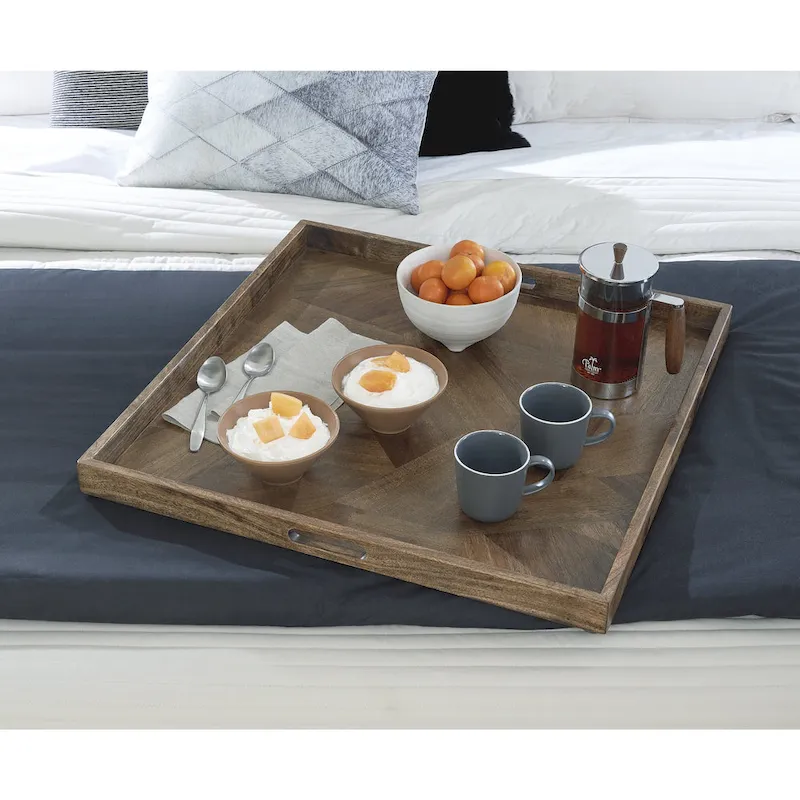 Signature Design by Ashley Heddford Brown Tray - 27  W x 27  D x 2  H