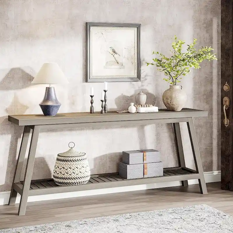 Farmhouse Console Entryway Table, 70.9 Inches Extra Long