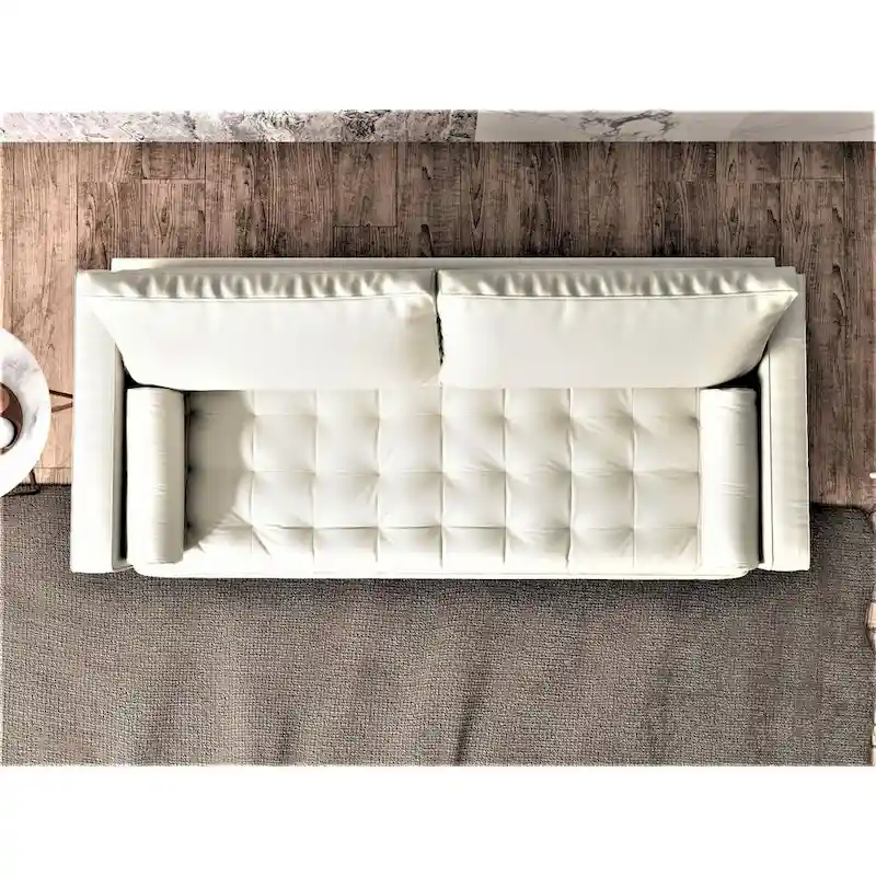 US Pride Lopez Faux Leather Mid-century Modern Sofa