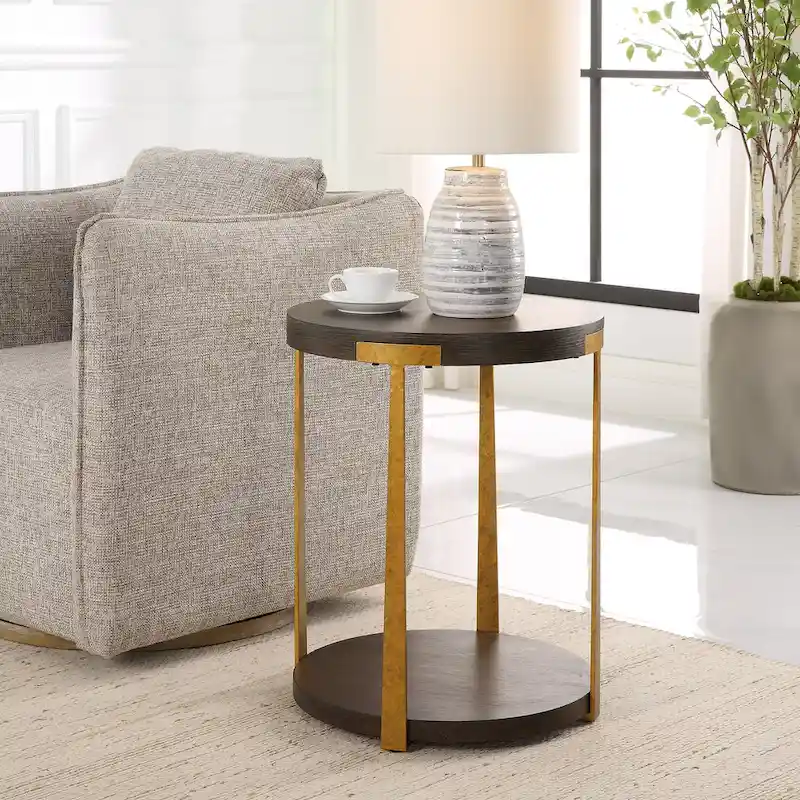 Palisade Round Wood Side Table - 19 W X 24 H X 19 D (in)