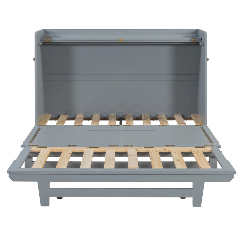 Queen Murphy Bed with Cabinet Design, Multi-Functional, 400lb Capacity