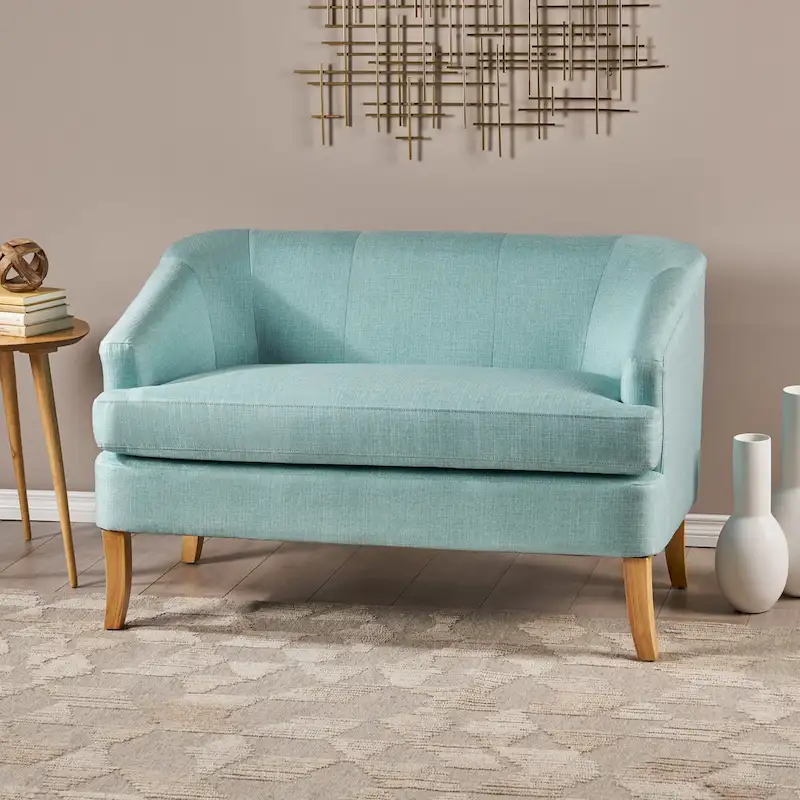 Sheena Mid-century Modern Petite Fabric Loveseat by Christopher Knight Home