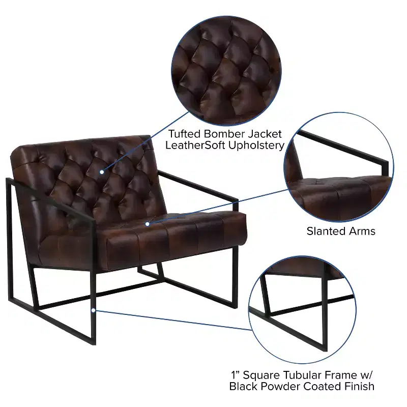 Emma and Oliver Home Office Tufted Lounge Accent Chair