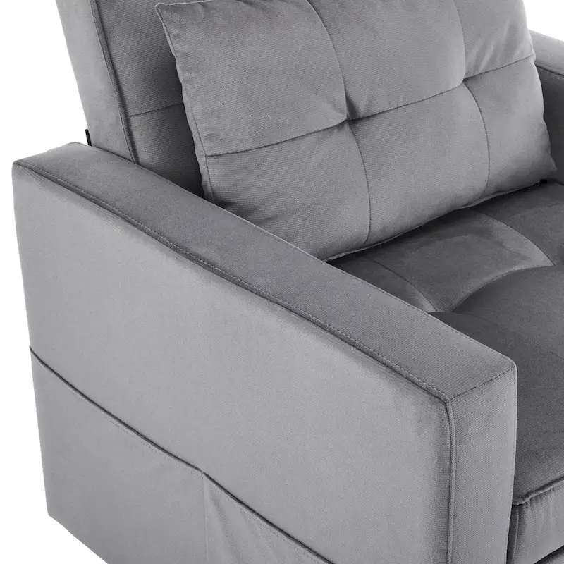 Christopher Knight Home - Sophia Convertible Sleeper Sofa Chair Bed with Adjustable Backrest and Built-In Pillow