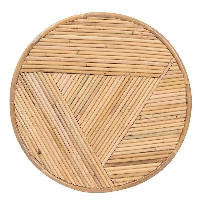 Milagra Modern Bohemian Natural Rattan End Table