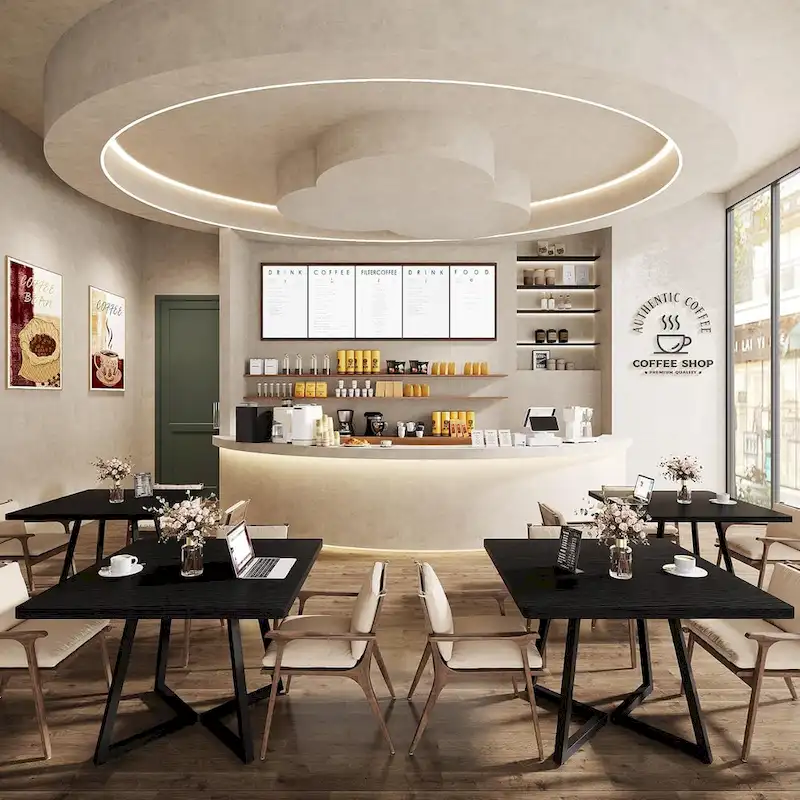 31.5 Inches Industrial Square Dinner Table with Metal Base