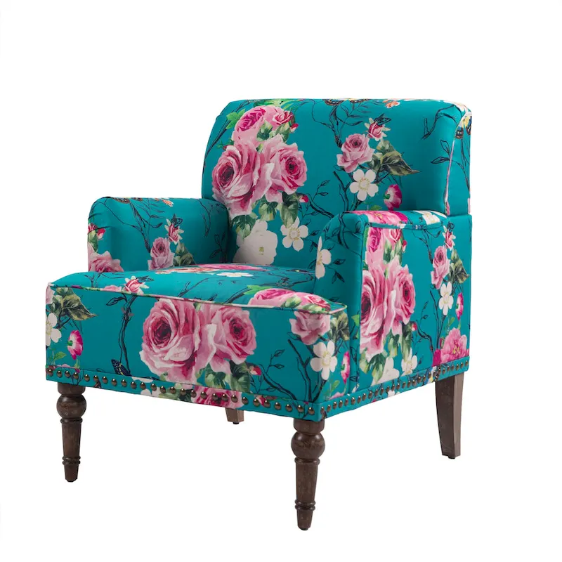 Traditional Upholstered Stripe Accent Chair Modern Armchair